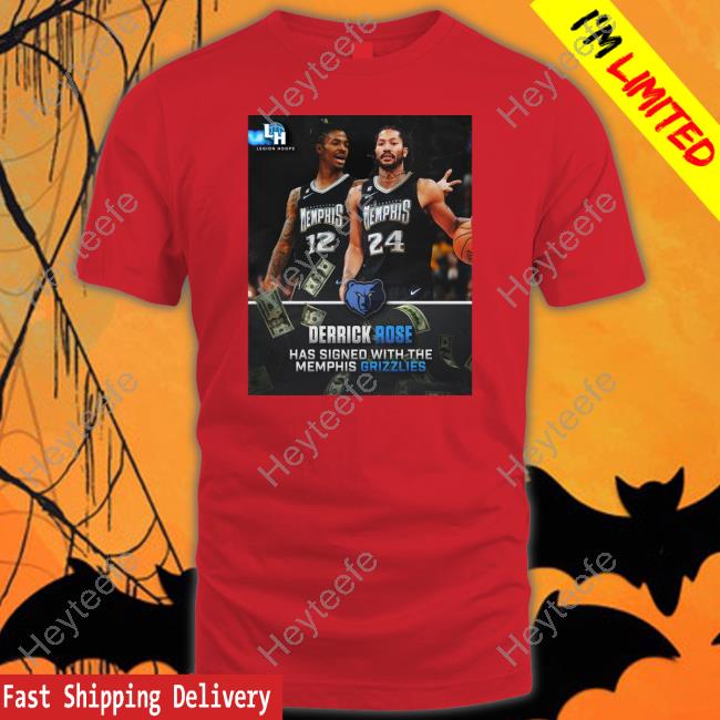 Official derrick Rose Has Signed With The Memphis Grizzlies Poster Shirt,  hoodie, sweater, long sleeve and tank top